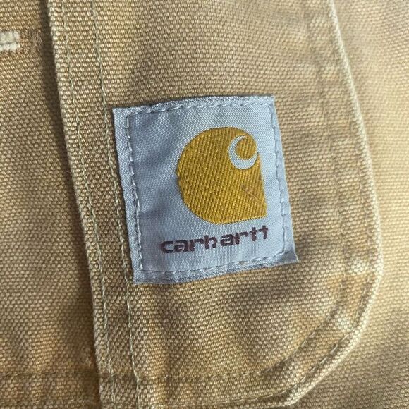 CARHARTT MEN’s Insulated Bib Overalls Size 52 Inseam 30” Tan - Picture 14 of 14